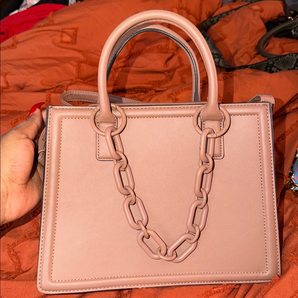 Aldo Nude Mini Bag with Chain Detail